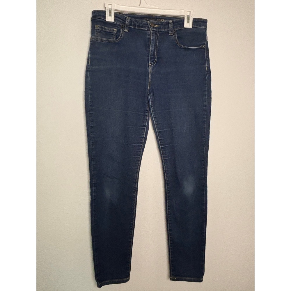 Michael‎ Kors Izzy Skinny Jeans Womens 10 Dark Wash Denim Stretch Blue Pants